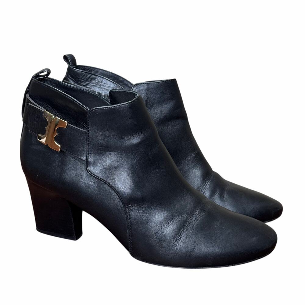 Tory Burch Gemini Link Black Boots Size 10 Pre-Owned